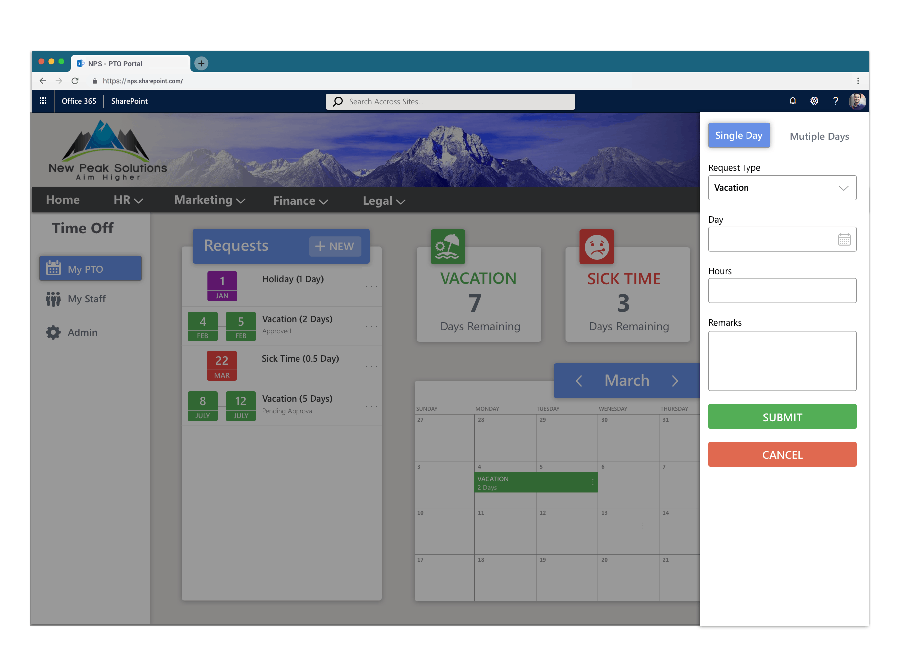 SharePoint Absence Requests Tool