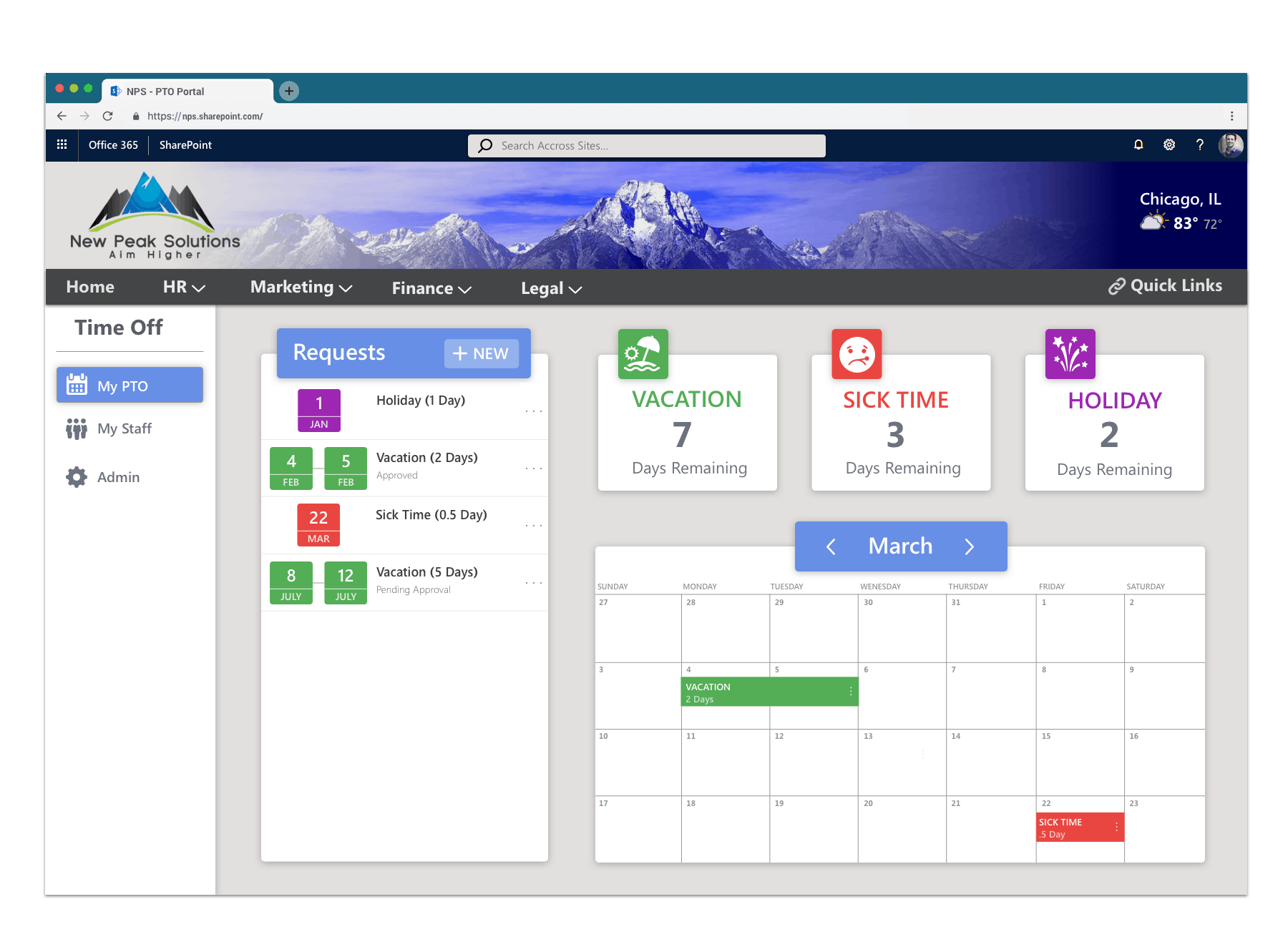 SharePoint HR Leave Requests